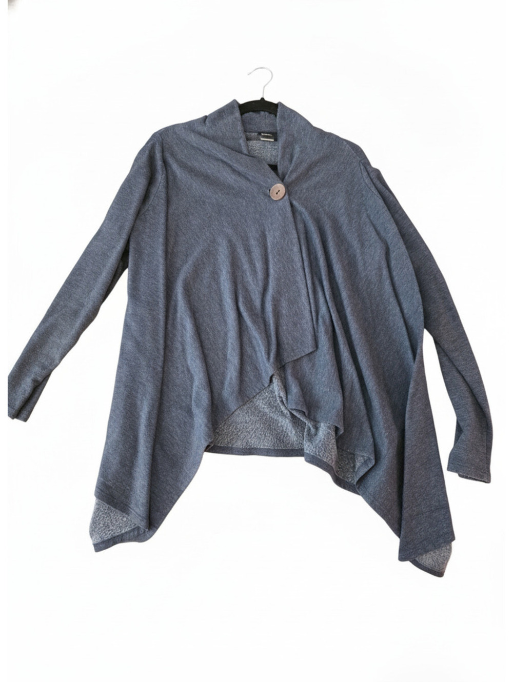 EUC Bobeau Women's Gray Asymmetric Button Cardigan Sweater Large